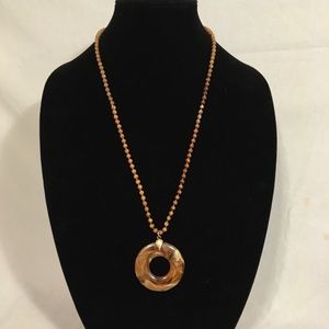 Tigers eye-look Circle Pendant